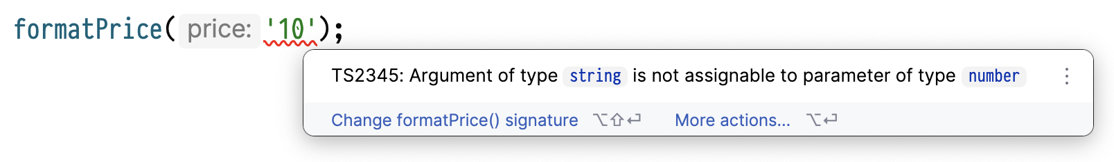 TypeScript error